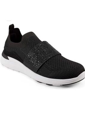 anne klein sport easy slip on Walking black Sneakers Sparkle shoes size 9.5